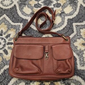 HOBO International Crossbody handbag Red Maroon Adjustable Strap Leather